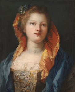 Portret van een vrouw door Giovanni Domenico Tiepolo