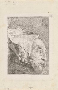 Profiel van een Oude Man, uit de Raccolta di Teste door Giovanni Domenico Tiepolo