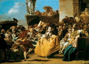 Scène van carnaval of Le menuet 1754 door Giovanni Domenico Tiepolo