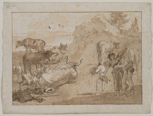 Schapen en koeien, 1790s