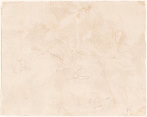 Schets voor de Vlucht naar Egypte (verso) door Giovanni Domenico Tiepolo