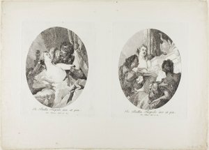 Tarquinius en Lucretia en Cleopatra Geëerd met Geschenken door Giovanni Domenico Tiepolo