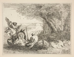 De Heilige Familie Reizend per Boot, uit de serie Idee pittoresche sopra la fuga in Egitto (Vlucht naar Egypte)