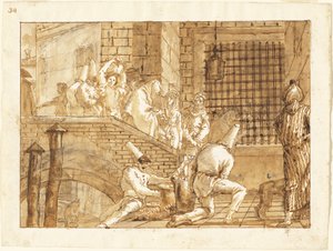Het Gevangenisbezoek door Giovanni Domenico Tiepolo