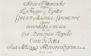 Titelpagina van De vlucht naar Egypte door Giovanni Domenico Tiepolo