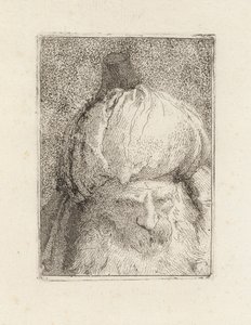 Turk van voren gezien, uit de Raccolta di Teste (Verzameling van hoofden) door Giovanni Domenico Tiepolo