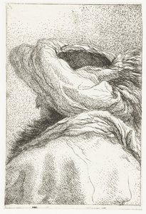 Turkse man met afgewend hoofd met tulband door Giovanni Domenico Tiepolo