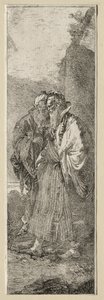 Twee Oude Mannen in een Landschap door Giovanni Domenico Tiepolo