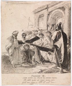 Via crucis - Statie III. Jezus valt voor de eerste keer door Giovanni Domenico Tiepolo