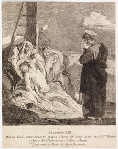Via crucis - Statie XIII. Jezus wordt van het kruis gehaald door Giovanni Domenico Tiepolo