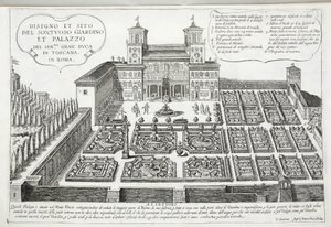 Uitzicht op de tuinen en het paleis van de Groothertog van Toscane, Rome