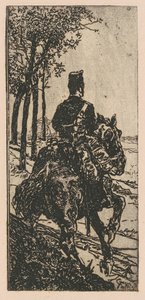 Artilleriesoldaat te paard