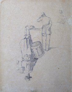 Tamboer en twee soldaten door Giovanni Fattori