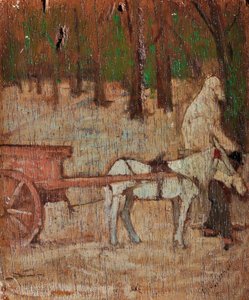 Impressie buiten Porta Romana, c.1868-70 door Giovanni Fattori