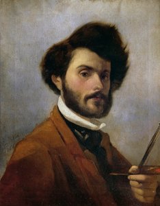 Italië, Florence, Zelfportret op 29-jarige leeftijd door Giovanni Fattori