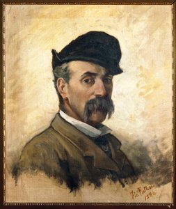 Italië, Florence, Zelfportret op 59-jarige leeftijd door Giovanni Fattori