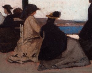 La rotunda de Palmieri (detail) door Giovanni Fattori