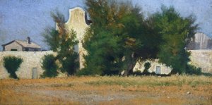Platteland van Livorno en Tamarisk, circa 1867 door Giovanni Fattori
