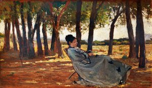 Mevrouw Martelli Castiglioncello, circa 1867, door Giovanni Fattori, olieverf op paneel, 20x33 cm door Giovanni Fattori
