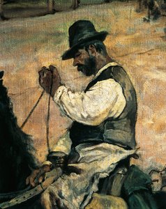 Markering van jonge stieren in Maremma (detail) door Giovanni Fattori