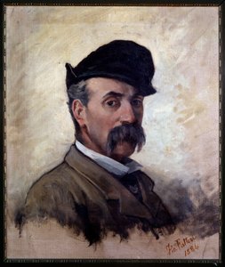 Zelfportret op 59-jarige leeftijd door Giovanni Fattori