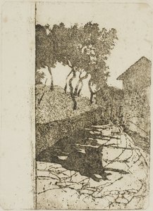 De zwarte hond door Giovanni Fattori