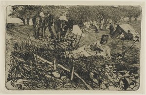 De brief in het kamp door Giovanni Fattori
