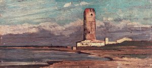 De Toren van Marzocco, of Rode Toren door Giovanni Fattori