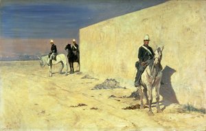 De wacht (De witte muur), ca. 1871 door Giovanni Fattori