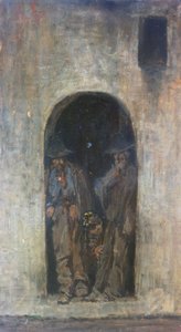 De houtskoolbranders of Maremma-arbeiders door Giovanni Fattori