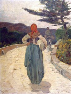 De witte weg, c.1887 door Giovanni Fattori
