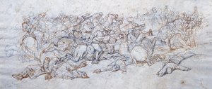 Aanval van Ulanen door Giovanni Fattori