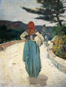 Witte weg, door Giovanni Fattori, olieverf op doek