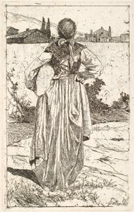 Vrouw van de Gabbro [Donna al gabbro] door Giovanni Fattori