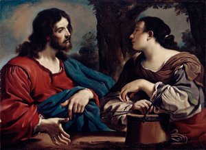 Christus en de vrouw van Samaria, ca. 1620 door Giovanni Francesco Barbieri