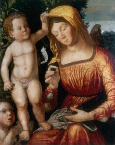 De naaister Madonna door Giovanni Francesco Caroto