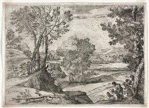 Landschap met een Familie, 1643. door Giovanni Francesco Grimaldi