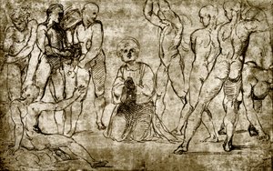 Steniging van St. Stefanus door Giovanni Francesco Penni