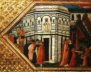 Cassone versierd met een scène van de Palio van S. Giovanni