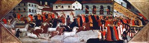 Palio paardenrace in de straten van Florence (detail)