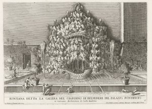 Fontana della Galera in de Vaticaanse tuinen door Giovanni Francesco Venturini