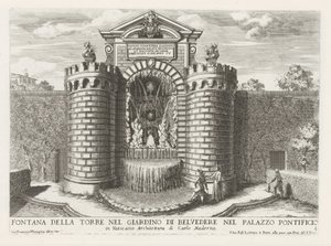 Fontein in de Vaticaanse tuinen door Giovanni Francesco Venturini