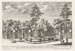 Fontein van Narcissus in de Villa Borghese te Rome door Giovanni Francesco Venturini