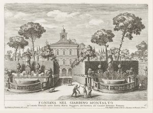 Fonteinen in de tuinen van de Villa Montalto Negroni te Rome door Giovanni Francesco Venturini