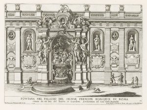 Nymphaeum in de binnenplaats van het Palazzo Borghese te Rome door Giovanni Francesco Venturini