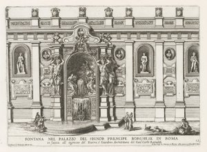 Nymphaeum in de binnenplaats van het Palazzo Borghese te Rome door Giovanni Francesco Venturini
