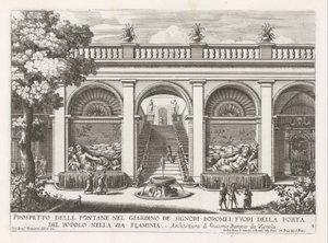 Tuin van een paleis te Rome door Giovanni Francesco Venturini