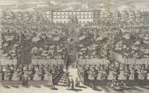 Veduta van het Palazzo vanaf de Tuin met zijn Fonteinen door Giovanni Francesco Venturini