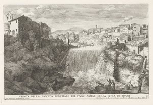 Waterval in de rivier de Aniene bij Tivoli