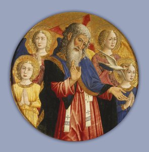 God de Vader met vier engelen en de duif van de Heilige Geest